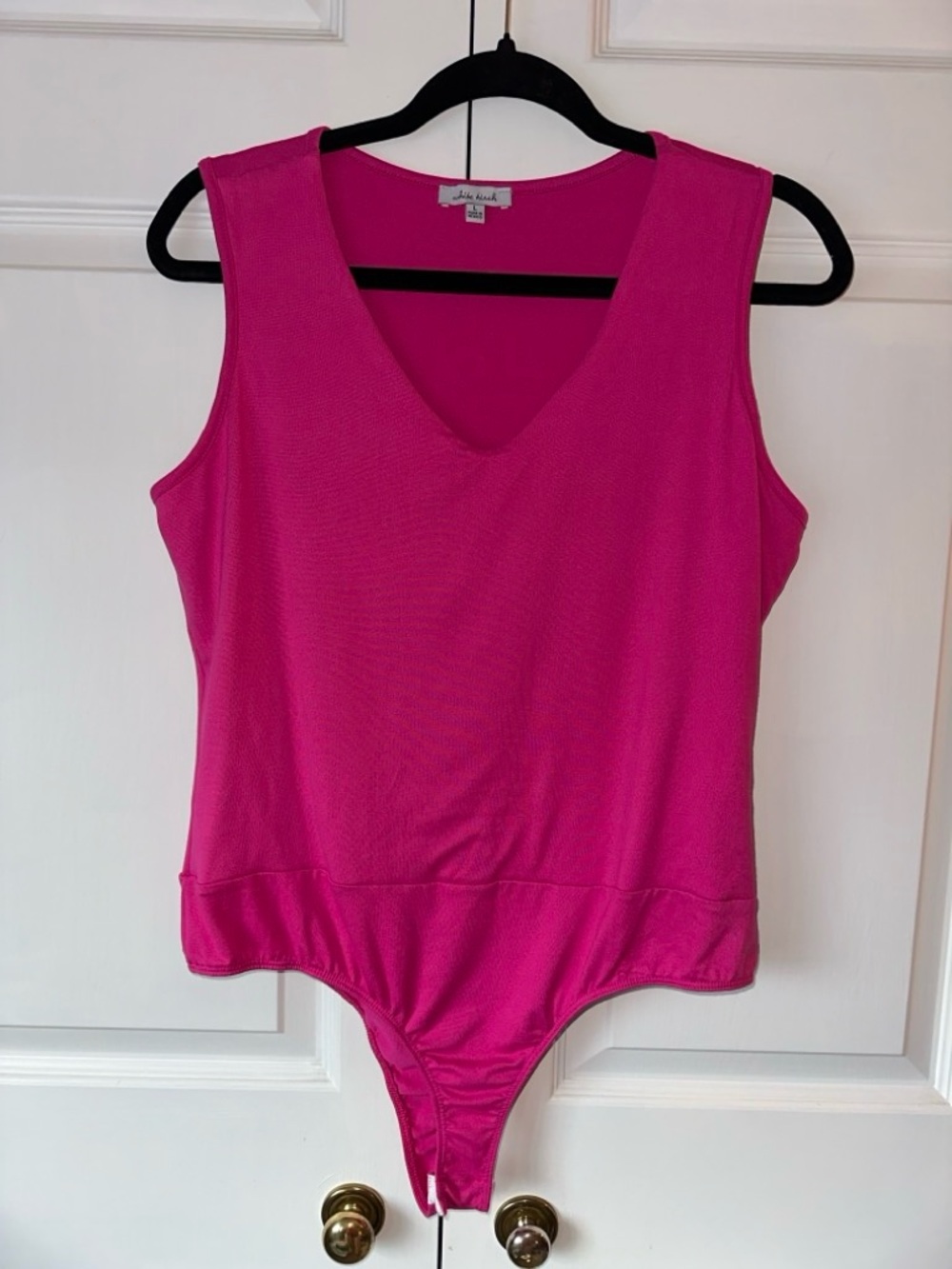 white birch Hot Pink V-Neck Sleeveless Bodysuit